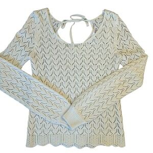 Cream Candies Crochet Sweater XS Sexy Neckline